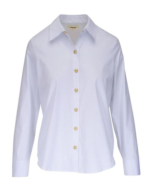 L'Agence Blue Button-Up Shirt