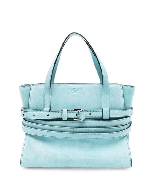 Moschino Blue Buckle-Detail Tote Bag