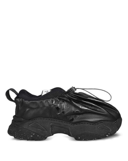 Vivienne Westwood Black Drawstring Leather Sneakers for men
