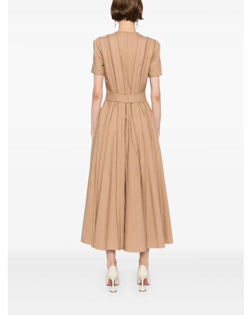 Elie Saab ポプリン ミニドレス Natural