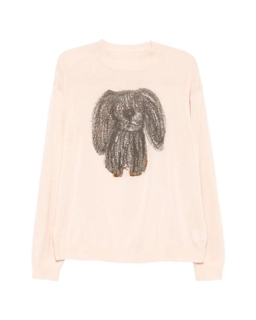 JNBY White Puppy-Embroidered Top