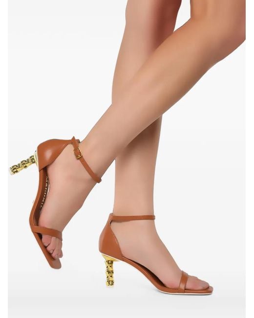 Kat Maconie Brown Adela Chain-Link Heel Sandals