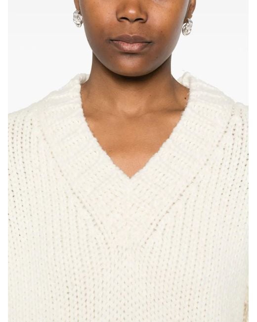 Pull À Col V Moncler en coloris White