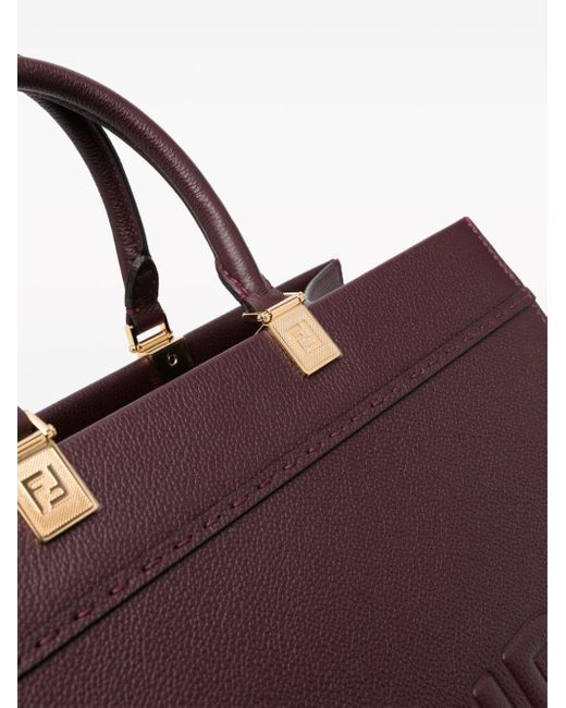 Fendi Purple Medium Sunshine Leather Tote Bag