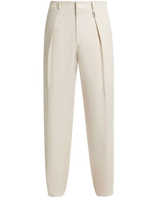 Pantalon fuselé à plis marqués Fendi pour homme en coloris White