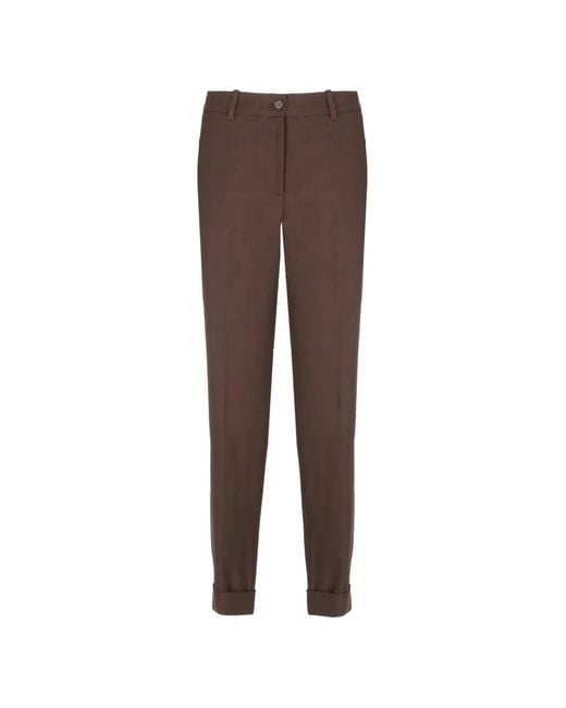 P.A.R.O.S.H. Brown P. A.R. O. H. Trousers Cuffed Cuffs "Raisa26"