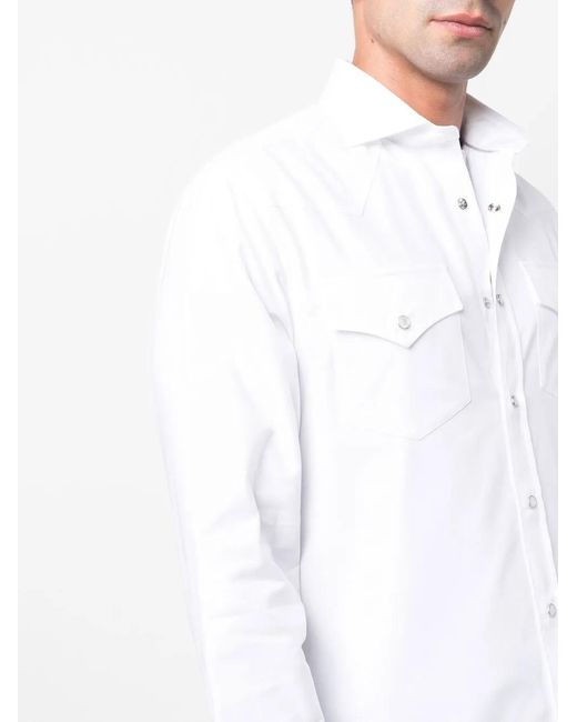 Camisa con bolsillos de solapa Brunello Cucinelli de hombre de color White