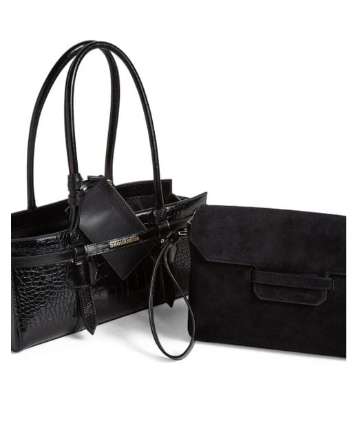 DSquared² Black Leather Tote Bag
