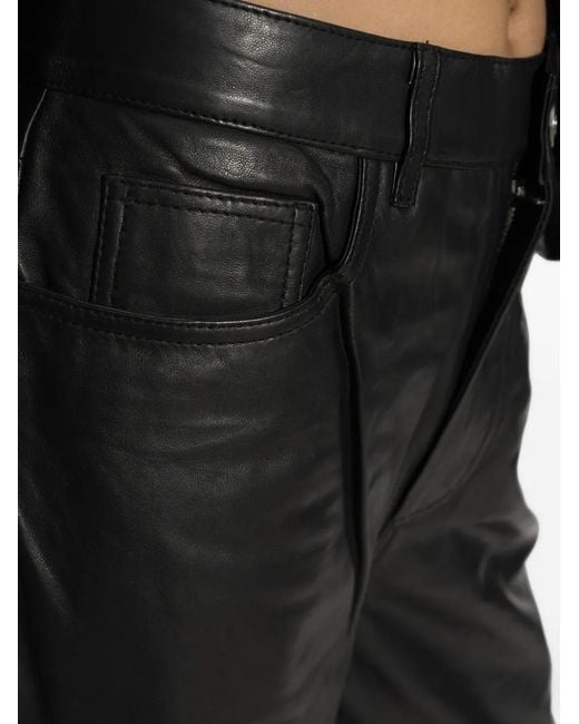 ROTATE BIRGER CHRISTENSEN Black Leather Cargo Pants
