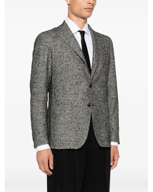 Tagliatore Gray Textured Two-Button Blazer for men