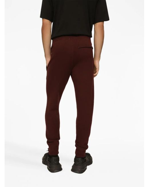 Dolce & Gabbana Purple Logo-Plaque Knitted Track Pants for men