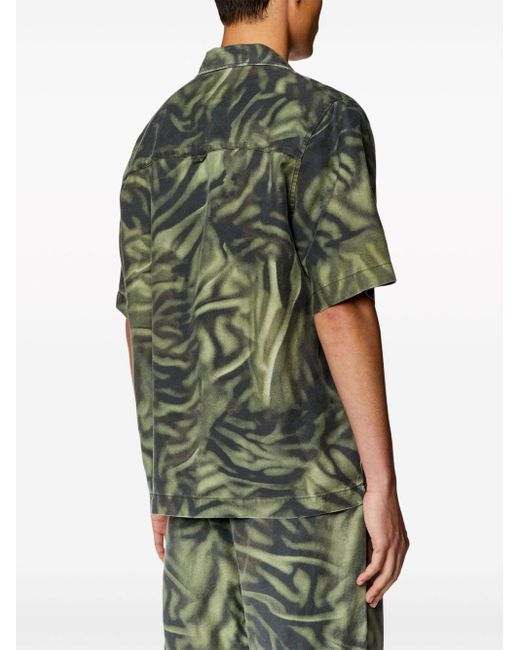 DIESEL Green S-sam-zebra Short-sleeve Shirt for men