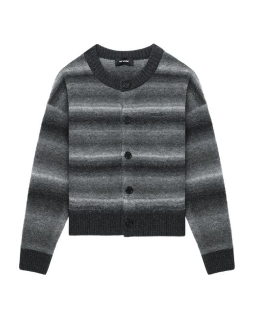 we11done Gray Cardigan mit Streifen