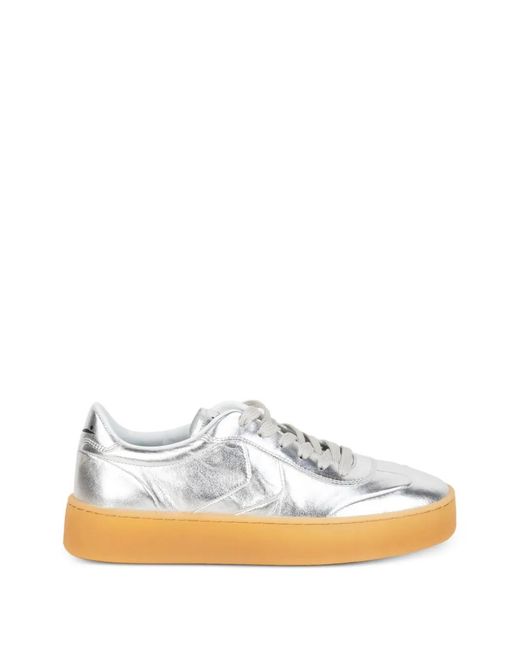 Voile Blanche White Leather Lace-Up Sneakers