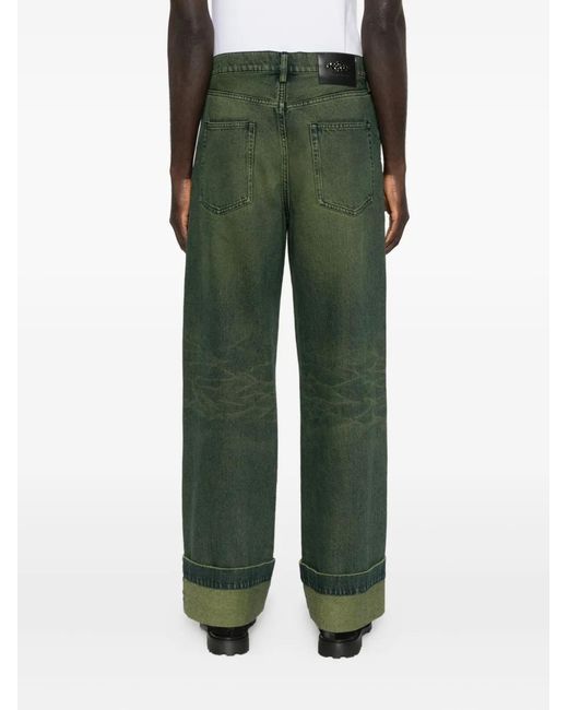 Simone Rocha Green Straight-Leg Jeans for men