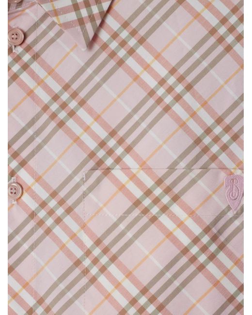 Camisa corta con motivo Vintage Check Burberry de color Pink