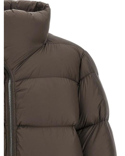 Rick Owens Brown Turtle Zip-Front Padded Coat for men