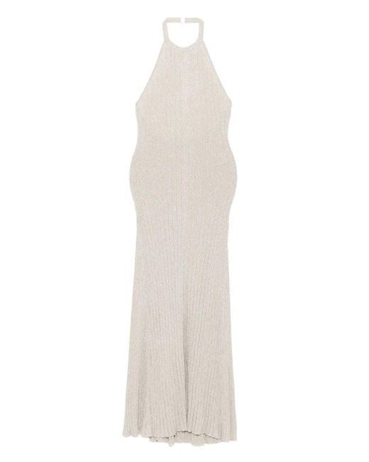 Tom Ford White Metallic Knit Dress
