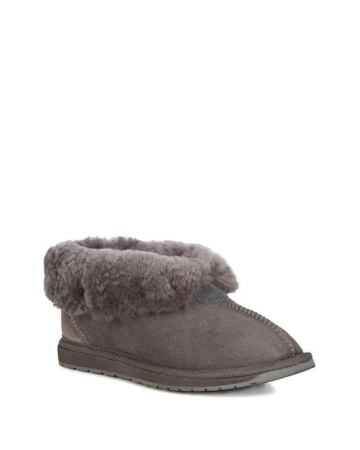 EMU Gray Suede Lined Slippers