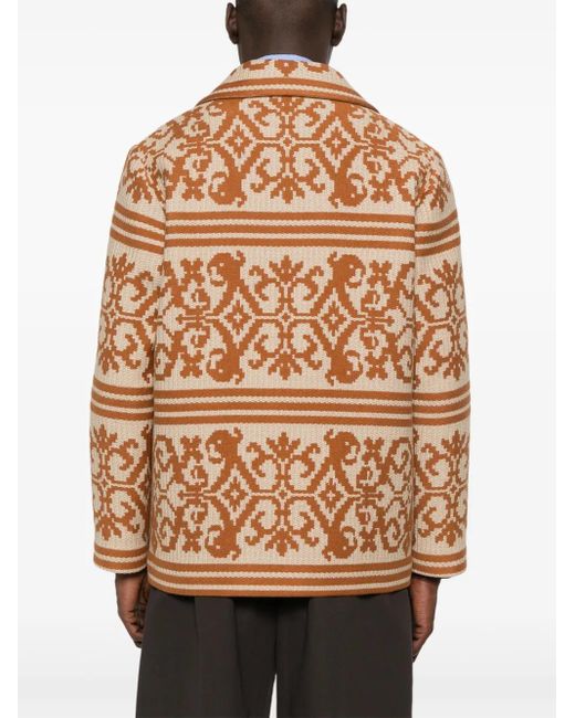 Valentino Garavani Brown Jacquard Jacket for men