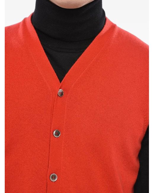Malo Red Sleeveless V-Neck Vest for men