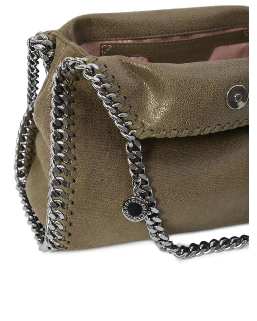 Stella McCartney Brown Mini Falabella Tote Bag mit Kettenbesatz