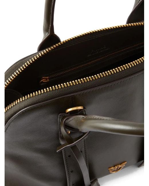 Pinko Black Love Birds-Plaque Tote Bag