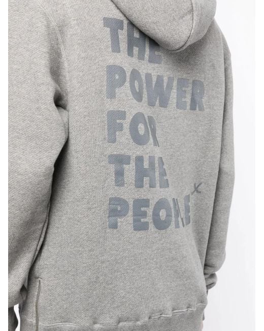 Sudadera con capucha y logo The Power for the People de hombre de color Gray