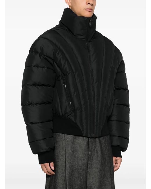 Mugler Black Padded Bomber Jacket for men