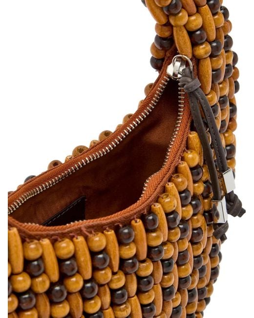 Staud Brown Reef Beaded Tote Bag