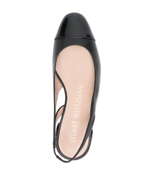 Stuart Weitzman Black Sleek Slingback Ballerina Shoes