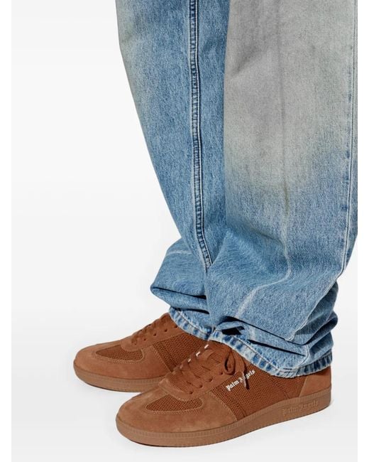 Palm Angels Brown Century Panelled Sneakers for men