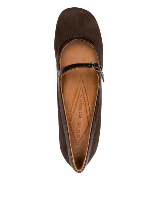 Chie Mihara Brown 40Mm Block-Heel Buckled Pumps