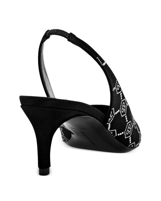 Philipp Plein Black 50Mm Monogram-Pattern Slingback Pumps