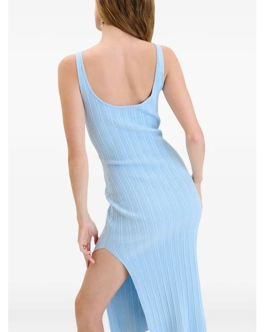 Ph5 Blue Ayla Reversible Ribbed-Knit Midi Dress