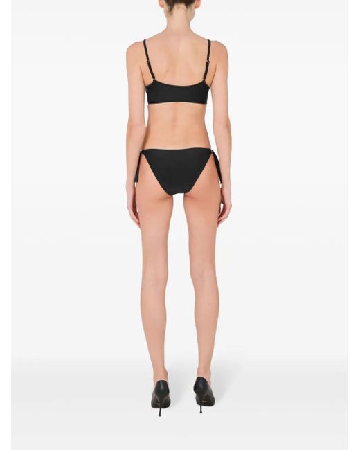 Moschino Black Logo-Print Bikini Bottom