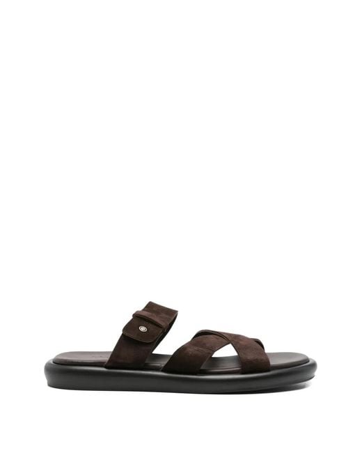 JOHN HARRISON Black Suede Crossover Sandals for men