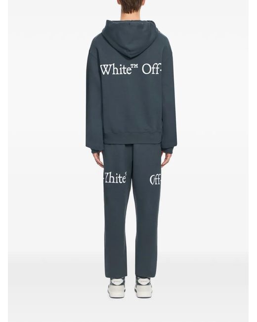 Off-White c/o Virgil Abloh Blue Bookish Scarf Cuffed Sweatpants for men