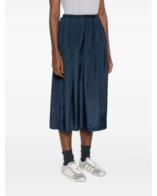 6397 Blue Drawstring Midi Skirt