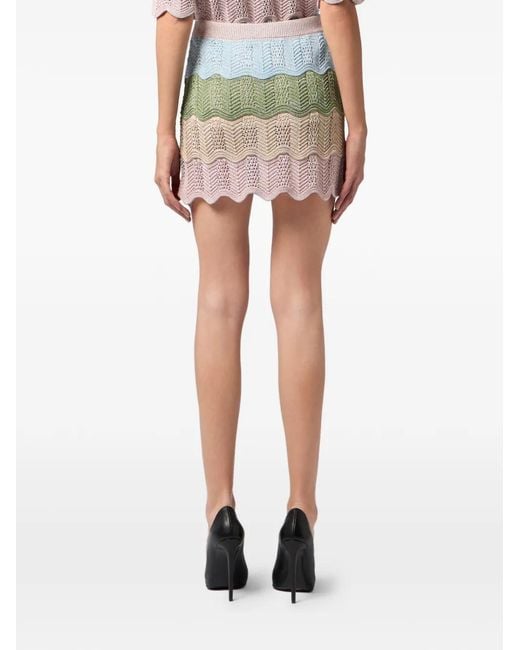 Philipp Plein Green Mini Wave Skirt