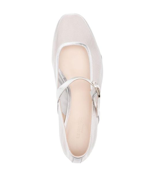 Zapatos Mary Jane de malla Le Monde Beryl de color White