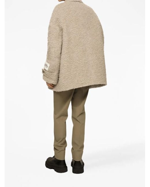 Dolce & Gabbana Natural Vintage-Look Double-Breasted Wool And Cotton Pea Coat for men