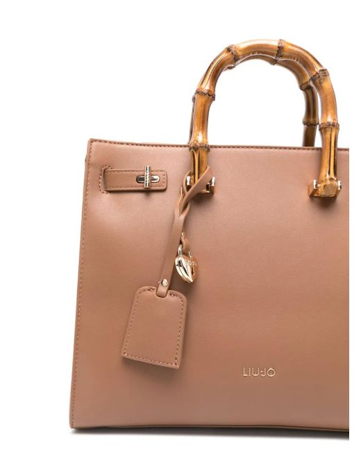 Liu Jo Brown Tote Bag mit Bambus-Henkel