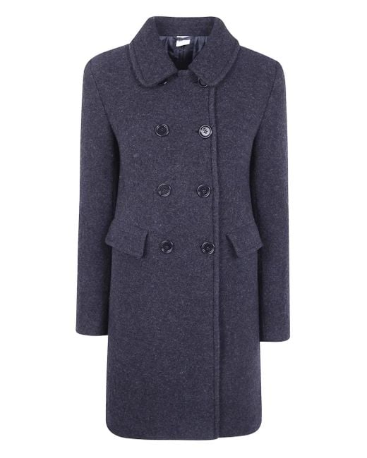 Aspesi Blue Doppelreihiger Mantel