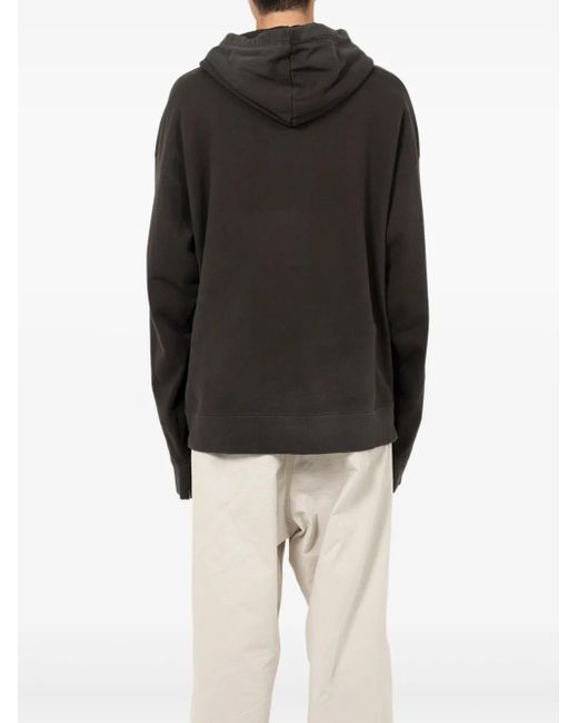 Maison Mihara Yasuhiro Black Smiely Face-Print Distressed Hoodie for men