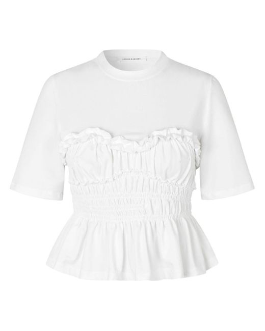 CECILIE BAHNSEN White Vilde Cotton T-shirt
