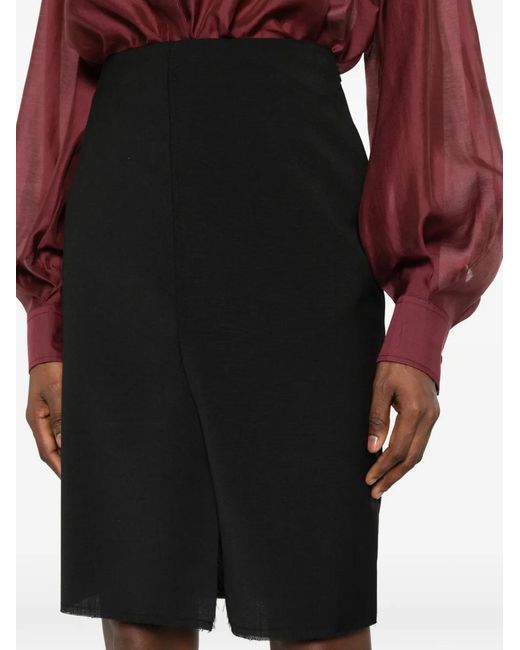 MARSĒM Black Raw-Edge Slit Mini Skirt