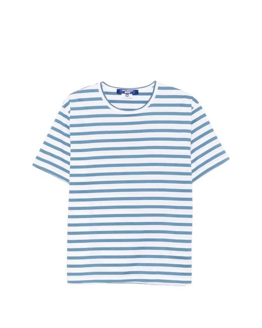 Junya Watanabe Blue T-Shirt À Rayures for men