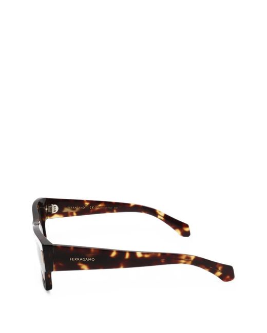 Ferragamo Black Tortoiseshell-Effect Rectangle-Frame Sunglasses for men