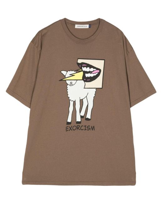 Undercover Brown Graphic-print Cotton T-shirt for men